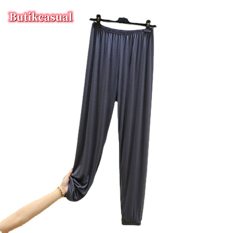 Quần Dài Cotton Ống Rộng Co Giãn Thời Trang Mùa Hè Dành Cho Nữ