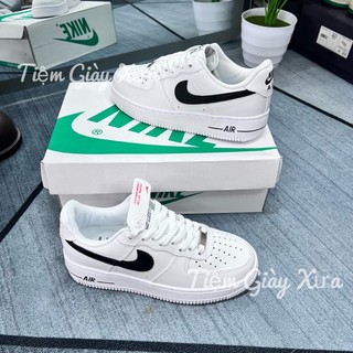 Giày Air Foce 1 Low White Black - Sneaker Trắng Đen Fullbox