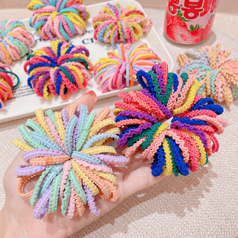 Set 50 Dây Buộc Tóc Cao Su Co Giãn Nhiều Màu Sắc Dễ Thương Cho Bé Gái