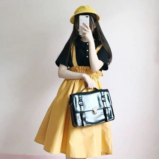 [Sẵn set vàng] Sét áo váy yếm vàng