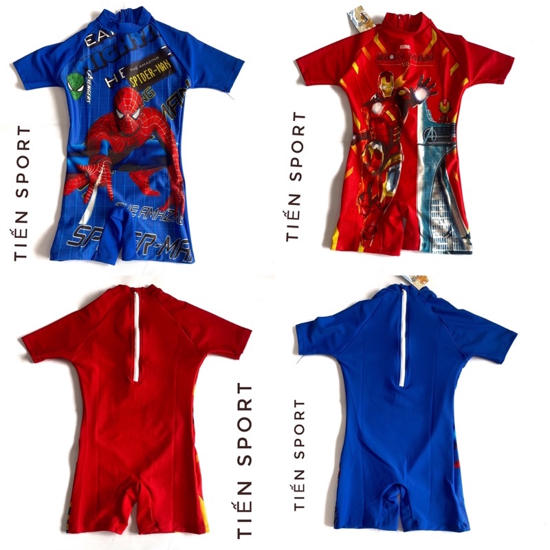 Đồ Bơi Trẻ Em Bé Trai Liền Thân Tay Ngắn hình  Cao Cấp Vải Đẹp Khoá Xịn