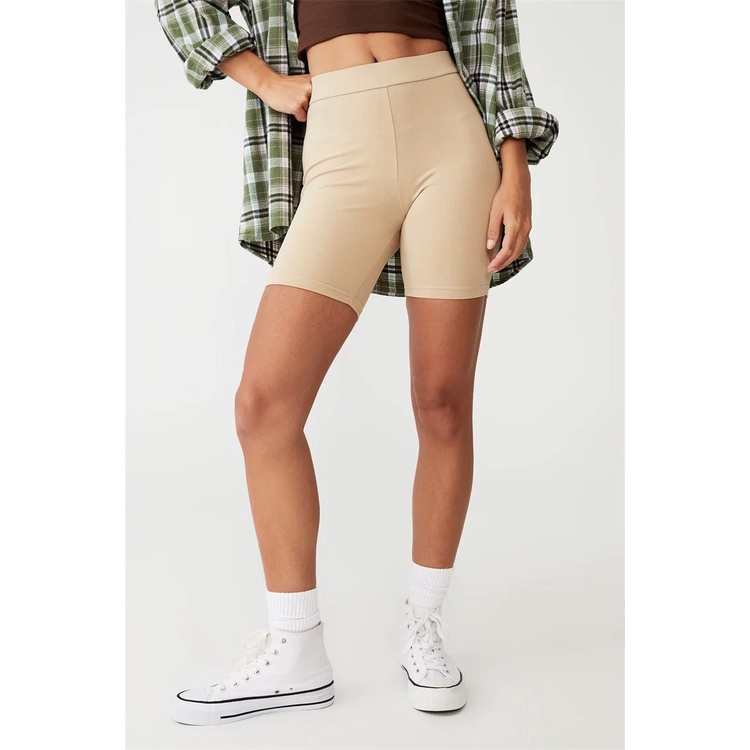 Set 3 quần legging đùi chất thun gân co giãn 4 chiều, quần đùi nữ co giãn nhiều màu Okélla ( 3 màu đen nâu be)