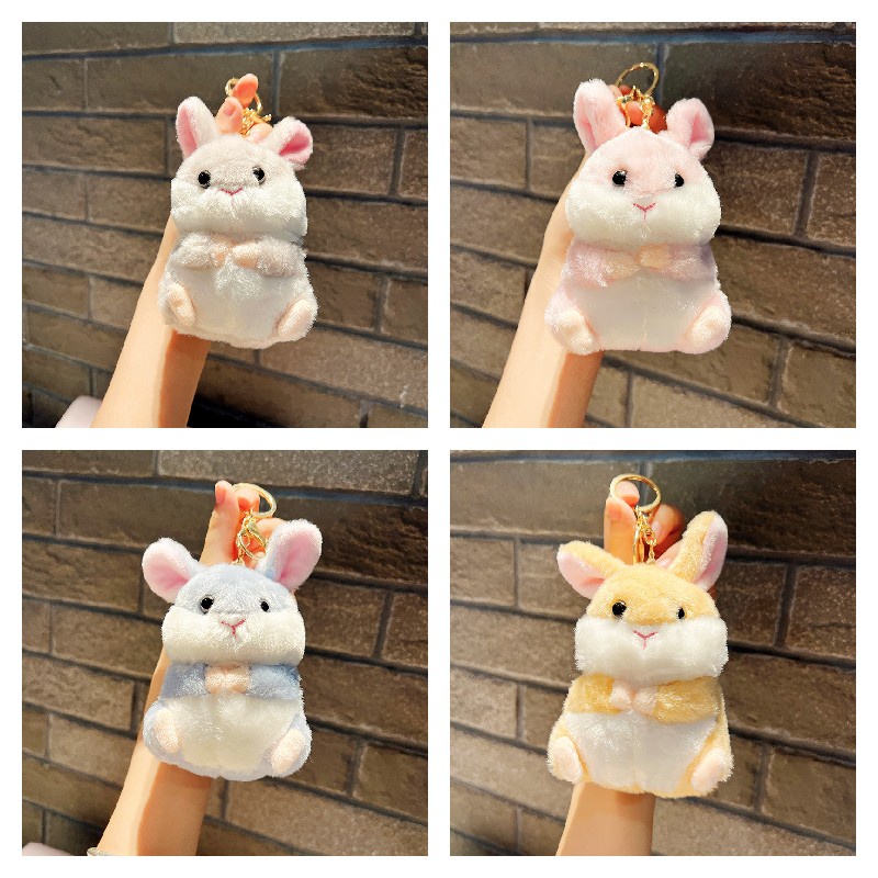 Móc Khóa Hình Chuột Hamster Nhồi Bông Mềm Mại Đáng Yêu