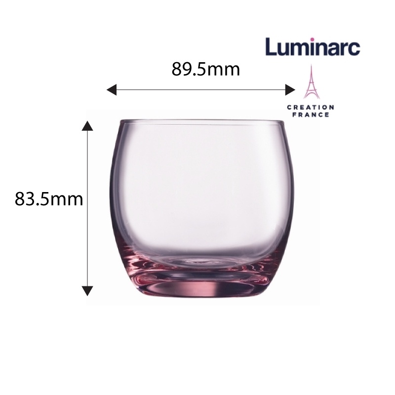 Bộ 6 Ly Thuỷ Tinh Thấp Luminarc Salto Pink 320ml- LUSAJ5386