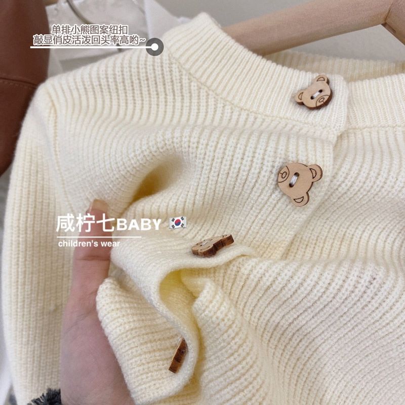 Áo Khoác Len Cardigan Thời Trang Xuân Thu Mới 2022 Cho Bé Gái