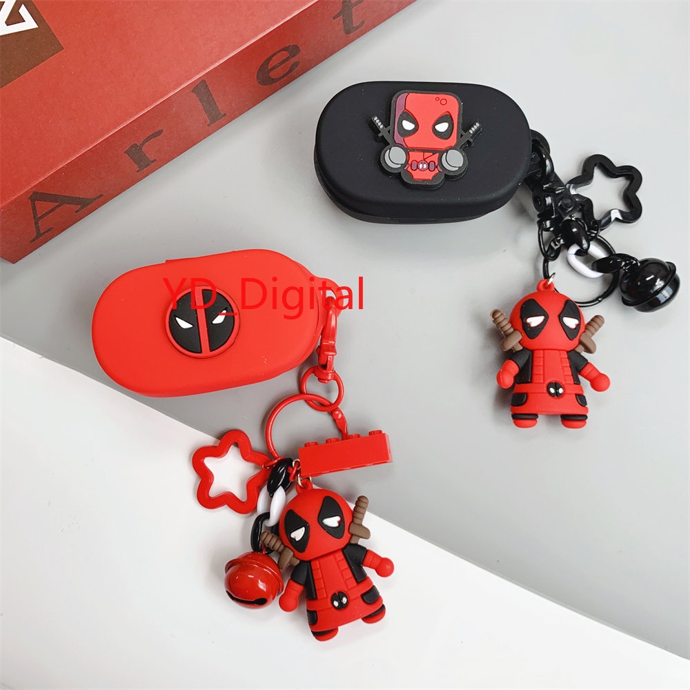 Vỏ Bảo Vệ Hộp Sạc Tai Nghe Soundpets True Free 2 / Air 3-Deluxe HS Chống Sốc Chống Rơi Kèm Móc Khóa Hình Quả Bơi