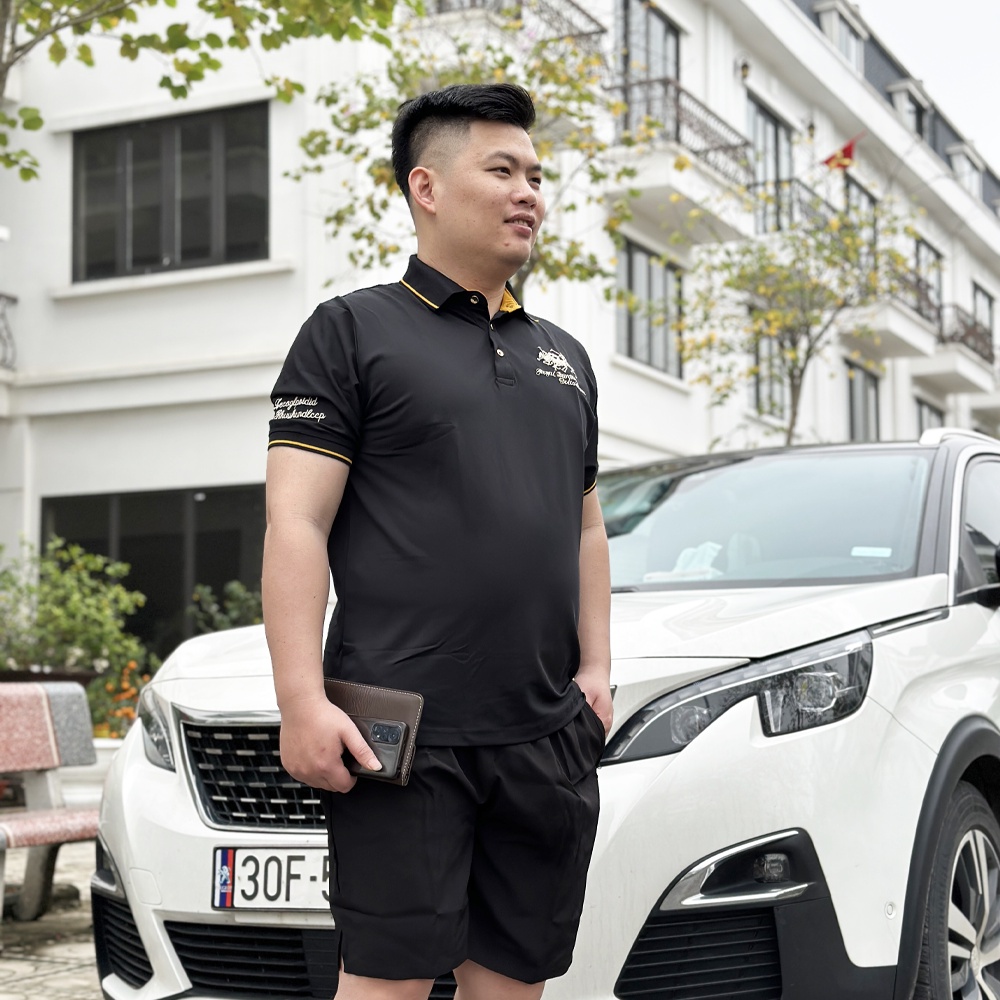 Áo Polo nam big size 85-130kg thêu tam mã, áo thun nam cỡ lớn polobigman - PBM003