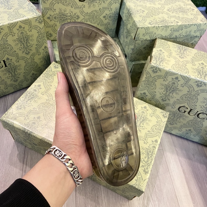 Dép Gucci trong suốt , Dép quai ngang gc đế trong suốt nam nữ mới NHẤT HÈ 2022
