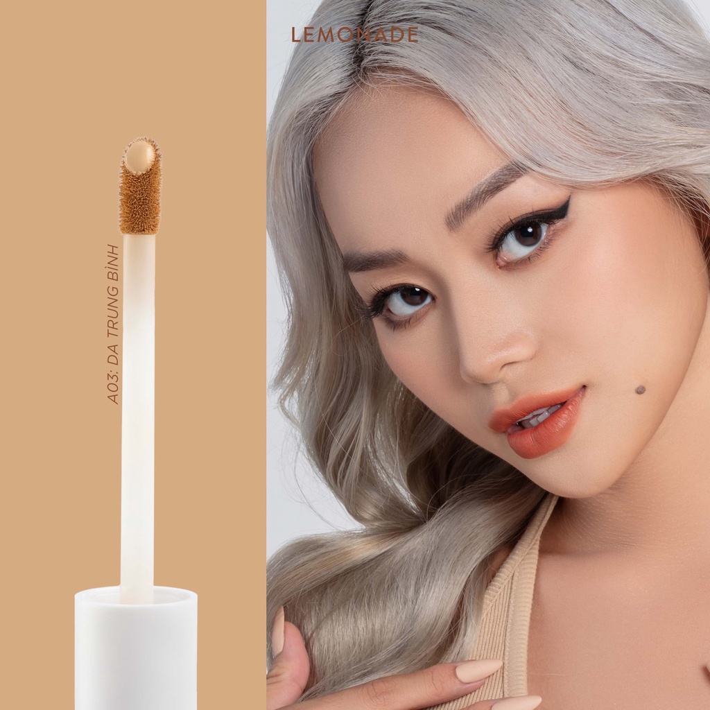 Combo Lemonade Kem che khuyết điểm kiềm dầu bền màu Matte Addict Concealer 3g và Cọ che khuyết điểm Concealer Brush 10g