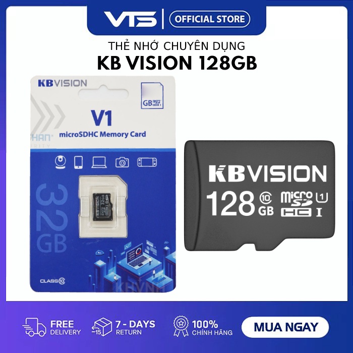 [NPP CHÍNH HÃNG] Thẻ nhớ KBVISION 128GB MicroSD Ultra Class 10, 128GB KB Chuyên dụng cho Camera - VT