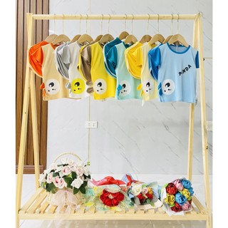 [ Nhí ] Bộ Cộc Tay MinKy Mom Hình Panda Giáp Lăng Viền Quần Thun Lạnh Cho Bé