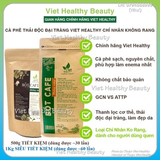 Bột cà phê viet healthy chỉ nhân không rang, cafe enema hữu cơ thải độc đại tràng viethealthy, gerson coffee detox colon
