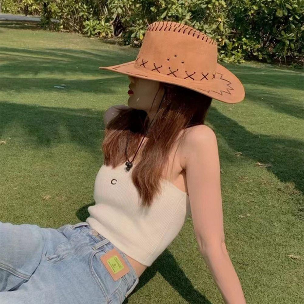 IVORY Mũ Cao Bồi Chống Nắng Ngoài Trời Phong Cách Cao Bồi Phương Tây Cho Nam Và Nữ