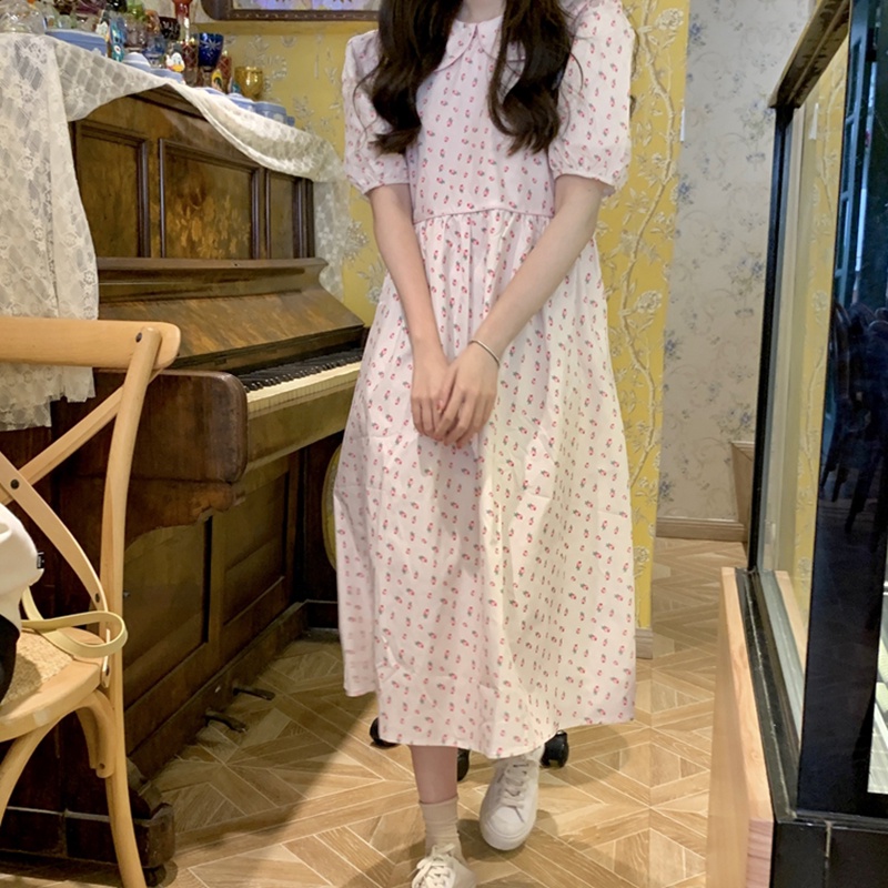 IELGY Đầm Hoa Nhấn Eo Thời Trang Nữ Tính