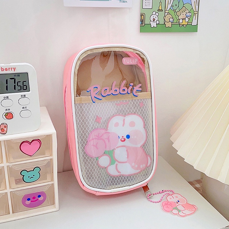 Túi Đựng Bút Trong Suốt Họa Tiết Hoạt Hình Sáng Tạo Dễ Thương