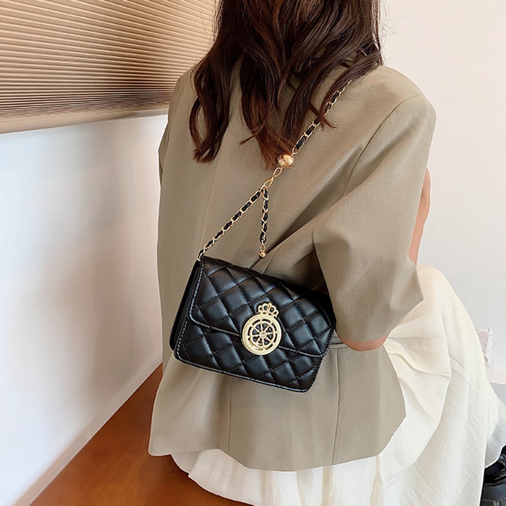 Có thể bán buôn Túi Đeo Vai Dây Xích Dung Tích Lớn Phong Cách Retro PU Chống Thấm Nước Sát Nách Xách Ilikebag Hàng giao ngay