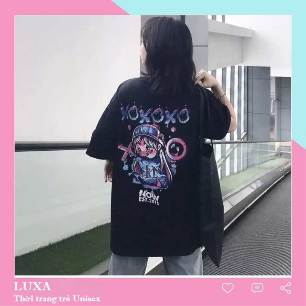 Áo thun tay lỡ unisex nam nữ XOXO LUXA, Áo phông unisex form rộng