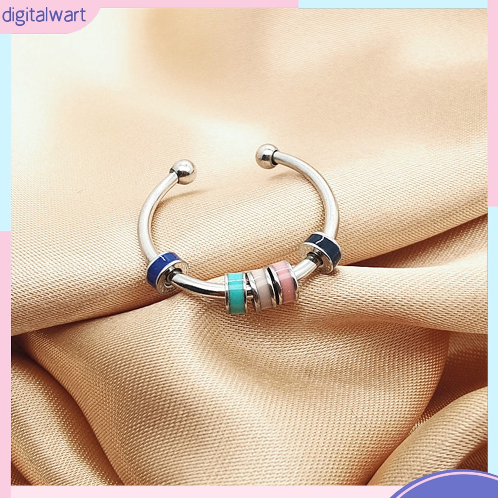 Nhẫn Hở Bằng Thép Không Gỉ Đính Hạt Resin Giải Tỏa Căng Thẳng Cho Văn Phòng