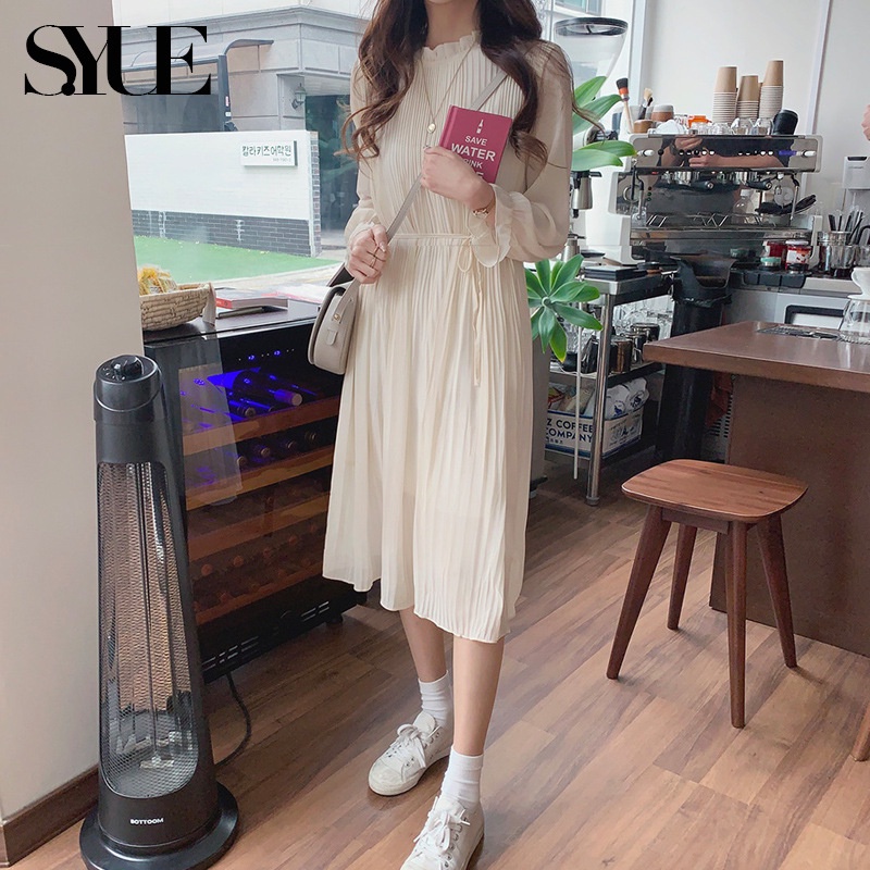 Đầm nữ dài tay nhẹ nhàng cho các nàng công sở