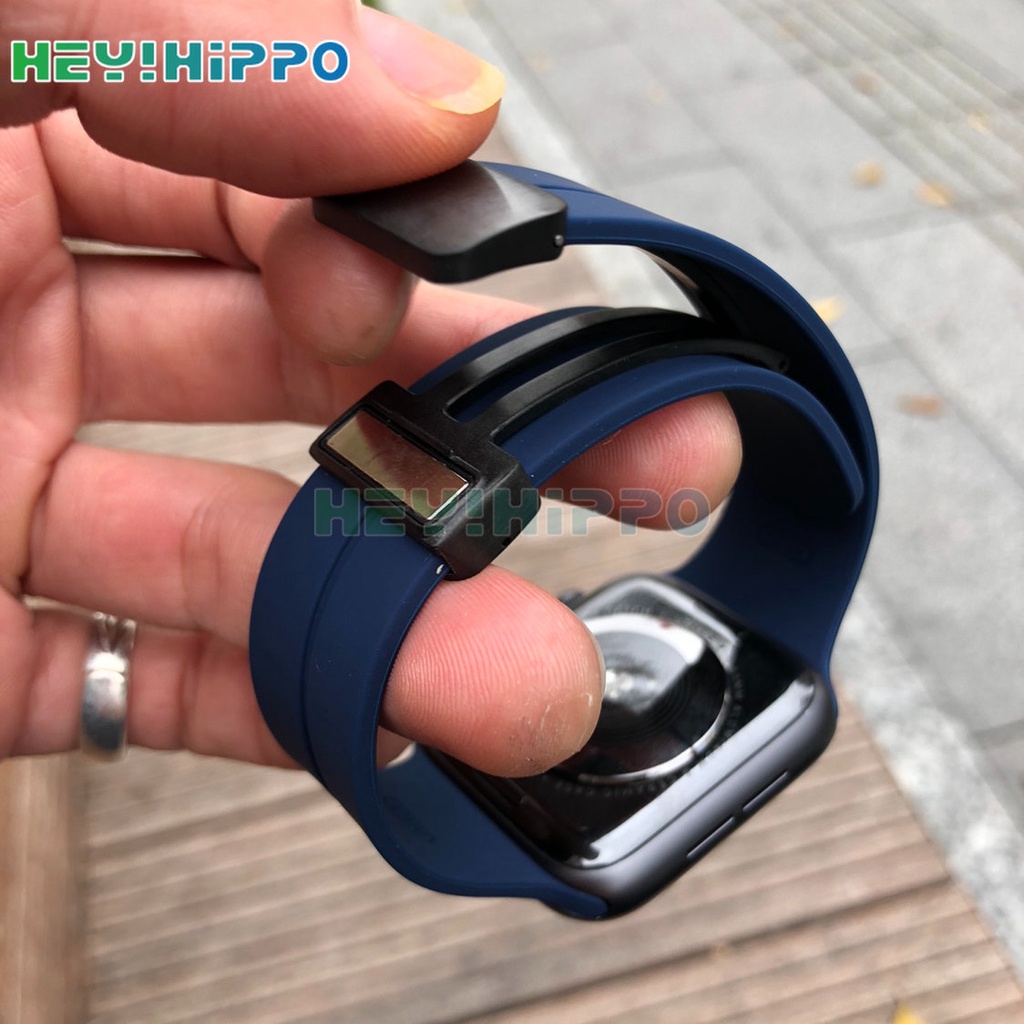 Dây Đeo silicone Khóa Nam Châm Cho iwatch ultra 49mm 8 7 se 6 5 4 3 45mm 41mm 40mm 44mm 42mm 38mm