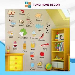 decal dán tường cho bé học số và chữ cái thông minh AM7090 Khu Ẩm Thực