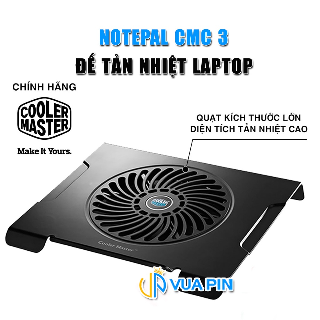 Đế quạt tản nhiệt laptop máy tính bảng chính hãng Cooler Master Notepal CMC3