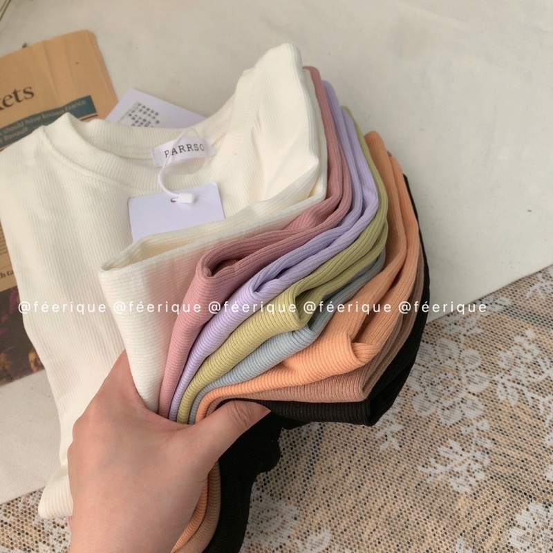 Áo thun tăm bozip tone pasel