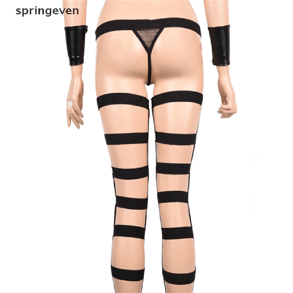 Springeven Vớ Da PU Cao Ngang Đùi Và Thắt Lưng Xu Hướng Bán Chạy Thời Trang Cho Nữ