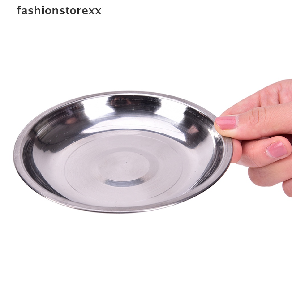 Đĩa ăn tối hình tròn bằng thép không gỉ đường kính 14-26cm cho cắm trại