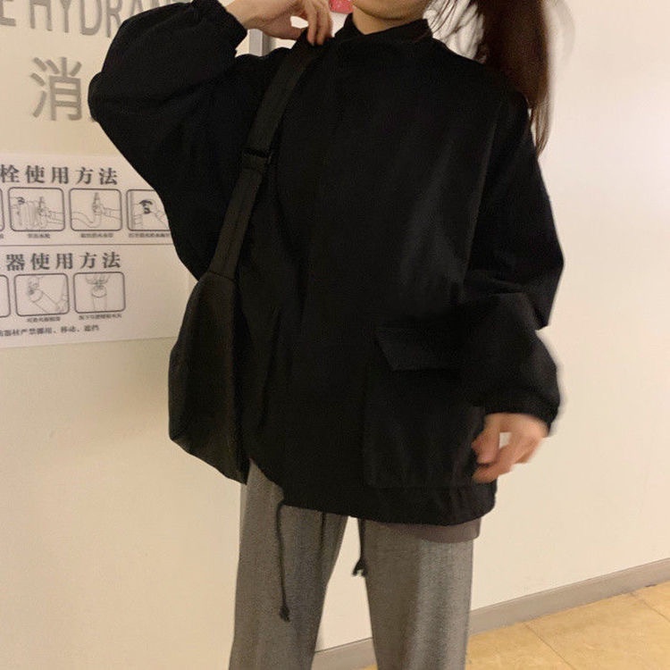 Áo Khoác Bóng Chày Tay Dài Phong Cách Hàn Quốc Cho Nữ