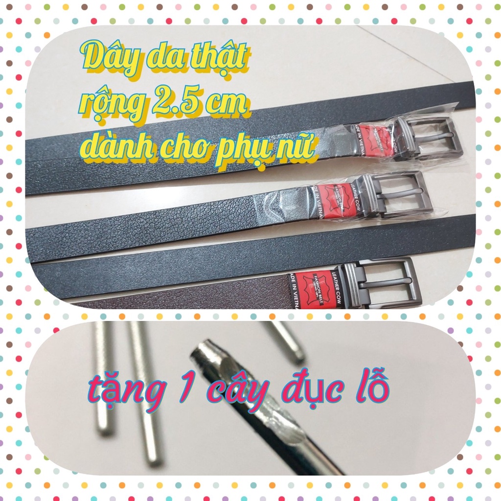 Dây da thật bản rộng 2.4cm