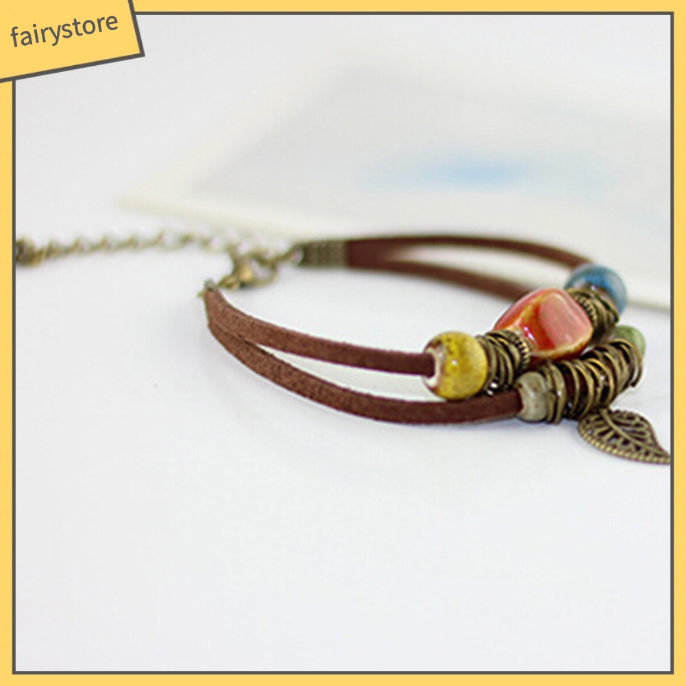 Vòng Tay Da Giả Hai Lớp Đính Hạt Gốm Sứ [Fairy1] [Fairy1]