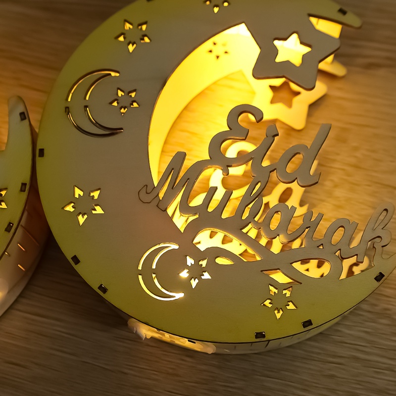 Đèn LED Hình Ngôi Sao / Mặt Trăng 2023 Eid Al-Fitr Rỗng Treo Trang Trí Lễ Hội Ramadan