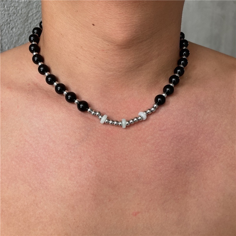 Vòng cổ Ngọc Trai Trắng Đen Thời Trang Dành Cho Nam
