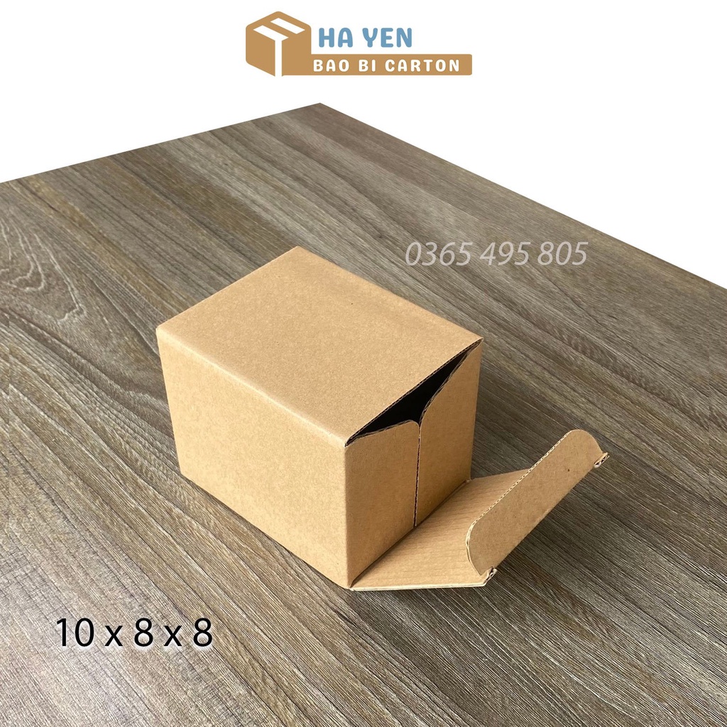 8 x 8 x 10 cm -  Combo 100 Hộp Carton nắp gập 8x8x10 cm
