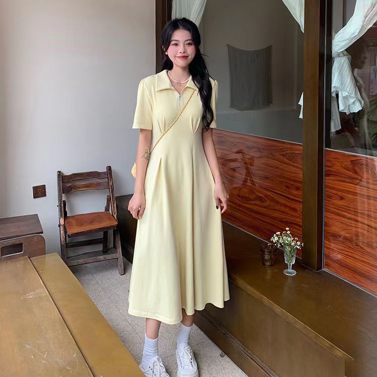 Đầm Dài Cổ polo Phong Cách Pháp Thời Trang Mùa Hè 2023 Mới Cho Nữ