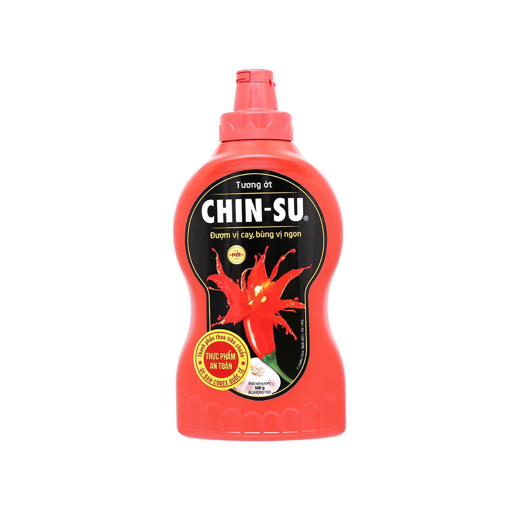 Thùng 12 chai Tương ớt Chinsu chai 500g / Lốc 3 chai Tương ớt Chinsu chai 500g