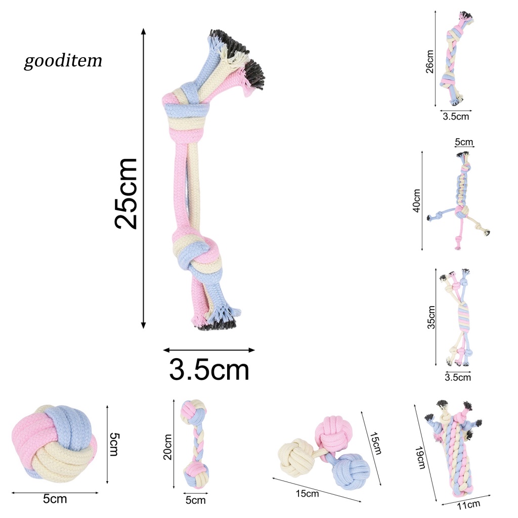 Đồ Chơi Dây Thừng Làm Sạch Răng Đa Năng 8 Kiểu Tùy Chọn Cho Thú Cưng