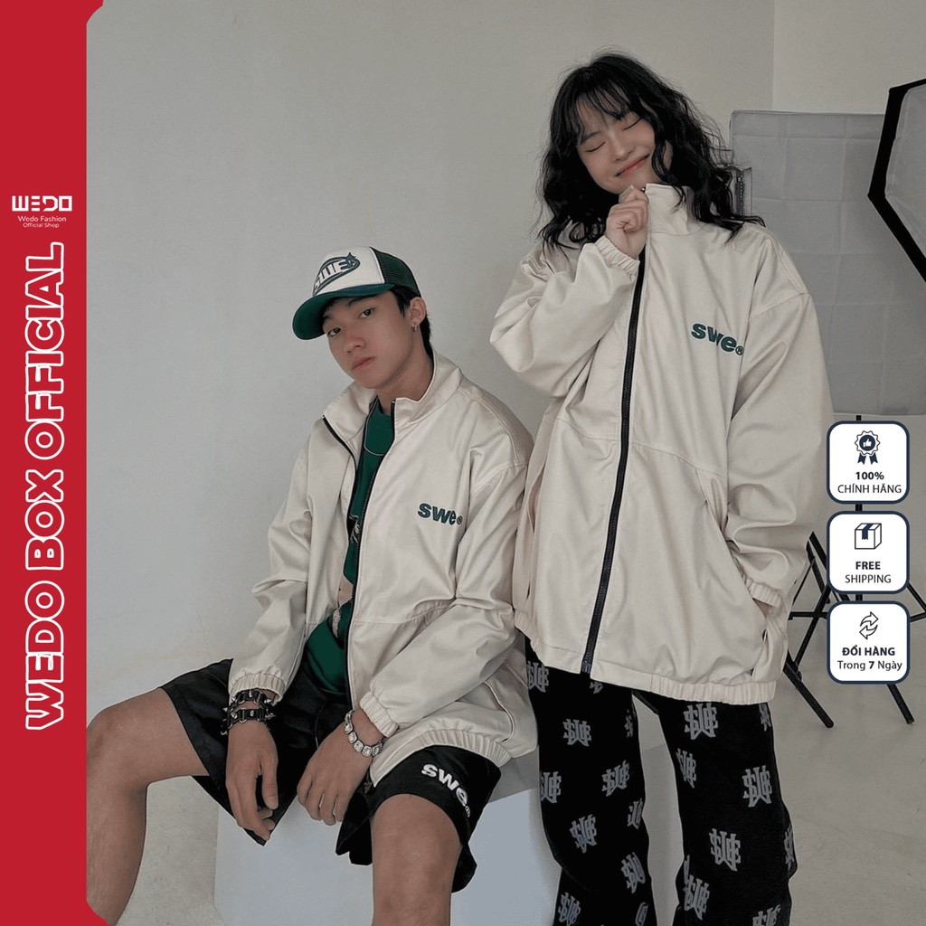 Áo Khoác Dù Nam Nữ Form Rộng Hot Trend STREETWEAREAZY Áo Gió Unisex Cổ Cao 2 lớp Khóa Kéo Zip Màu Kem Xanh Đen WEDO