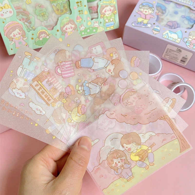 Băng Keo Dán Trang Trí Họa Tiết Hoạt Hình Dễ Thương DIY