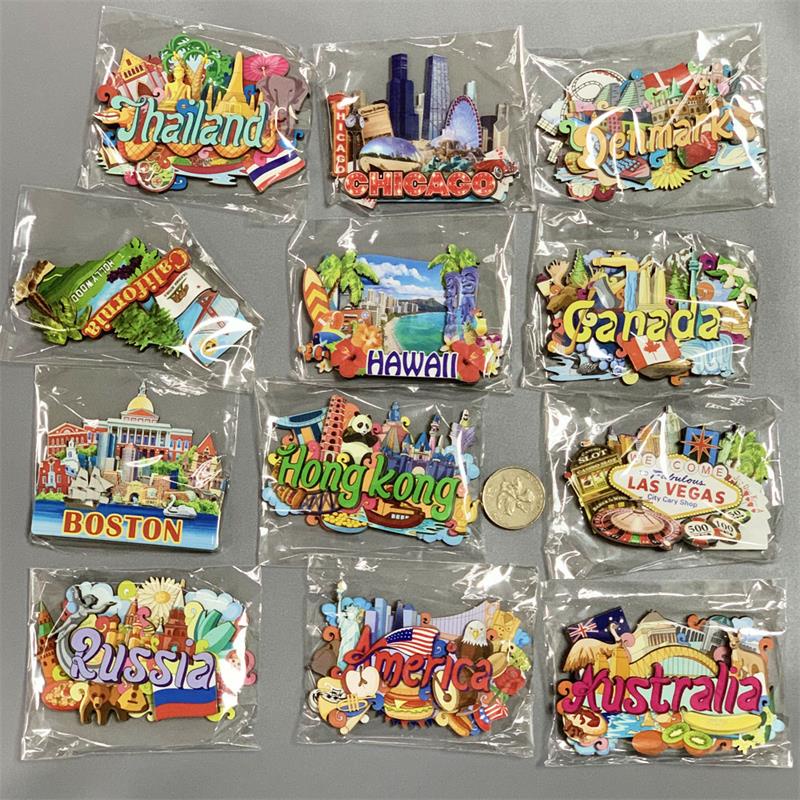 Nam Châm Dán Tủ Lạnh Bằng Gỗ Kiểu Nga canada us hawaii