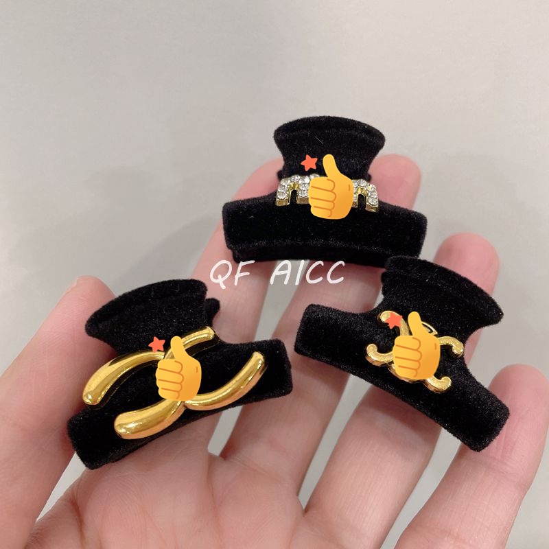 Kẹp Tóc Đính Kim Cương Giả Màu Vàng Đen Phong Cách Retro Mùa Thu Đông Cho Nữ