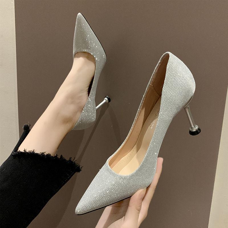 XIELUAIZTA Giày Cao Gót Mũi Nhọn Thời Trang Pháp Quý Phái Dành Cho Nữ 02398