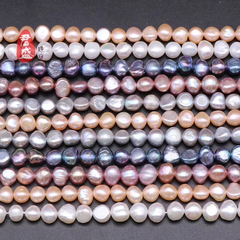 Bán Trực Tiếp Từ Nhà Máy Vòng Tay Ngọc Trai Tự Nhiên Hai Mặt Lỗ Thẳng Nhẹ Làm Trang Sức diy Bán Sỉ