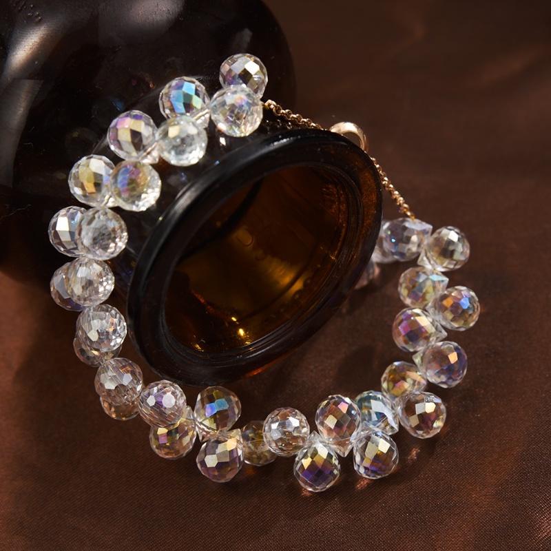 Vòng Tay Nhiều Lớp Đính Hạt Pha Lê Trong Suốt Lấp Lánh Phong Cách Hàn Quốc Sang Trọng Thời Trang Cho Nữ