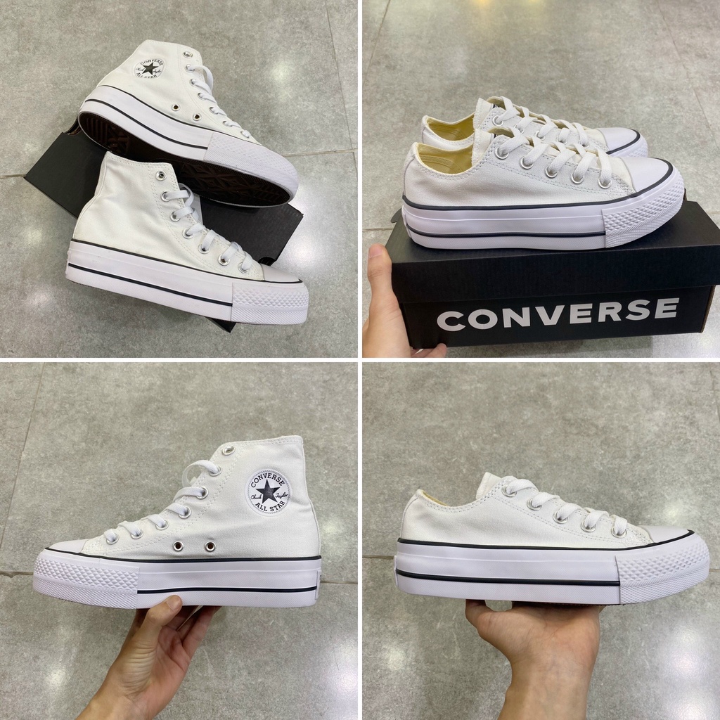 Giày Converse Classic trắng đế cao - Bản cao cấp nhất