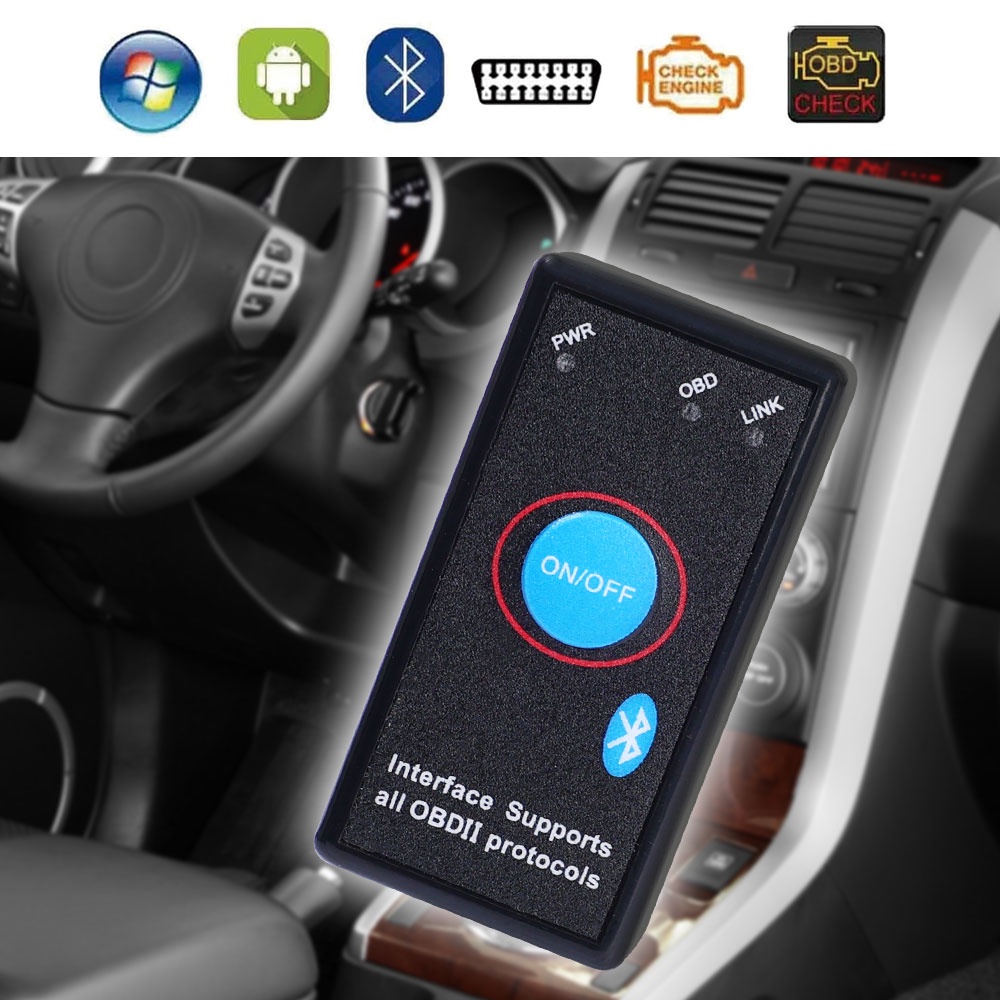 Thiết Bị Chẩn Đoán Lỗi Ô Tô OBD2 Bluetooth V1.5 Hai Chế Độ Kết Nối Bluetooth OBDII Tương Thích Với Android, Symbian, Windows