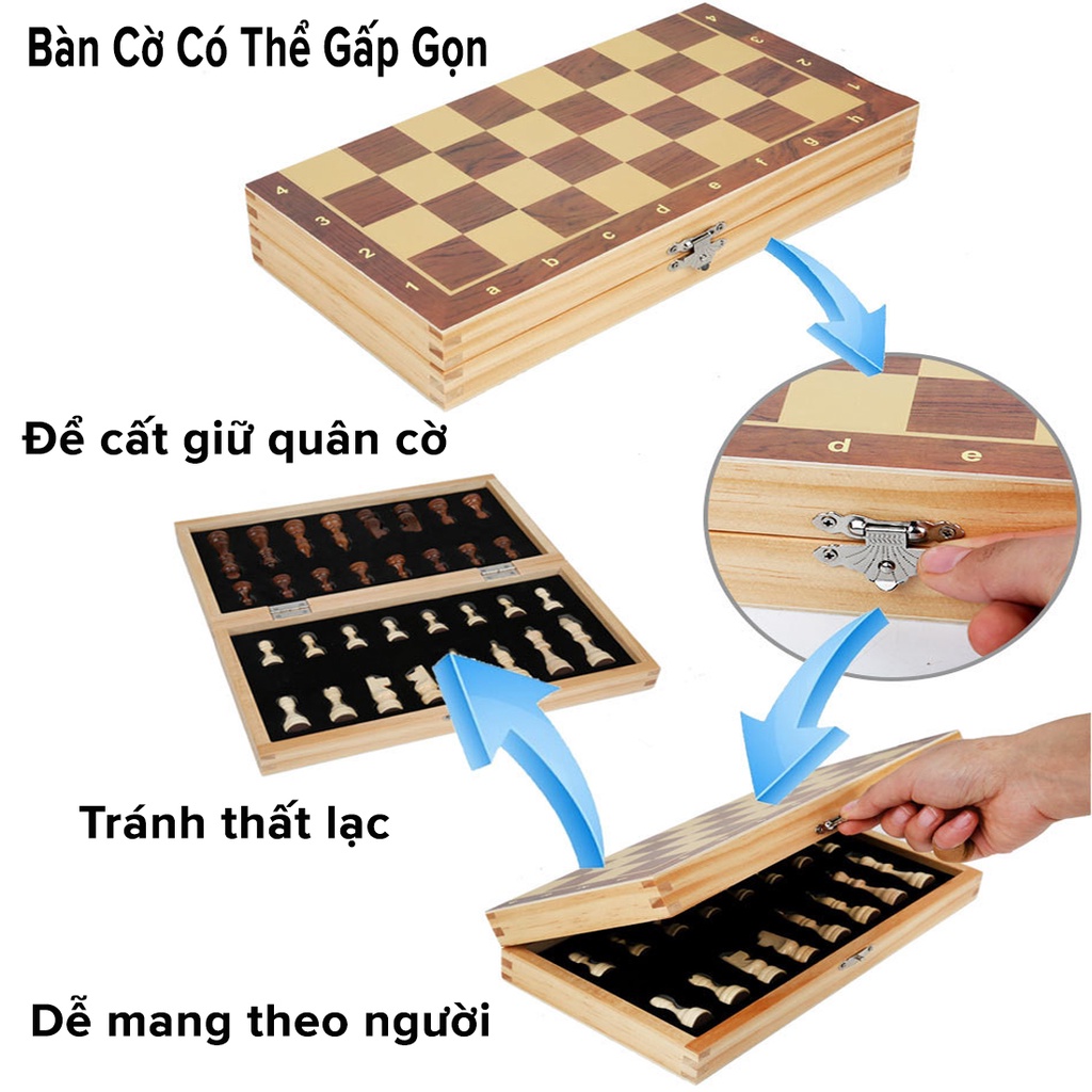 [29*29*2.5cm - Cỡ Nhỏ] Bộ Cờ Vua Nam Châm Bằng Gỗ Size Nhỏ 29*29*2.5cm Cao Cấp, An Toàn Chính Hãng Amalife