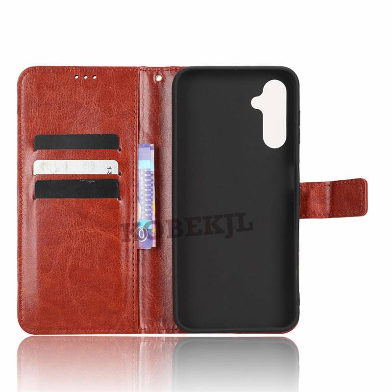 Bao Da pu Nắp Gập Kiểu Ví Kèm Giá Đỡ Đứng Sang Trọng Cho samsung a14 4g samsung galaxya14 5g samsunga14 4g Ốp