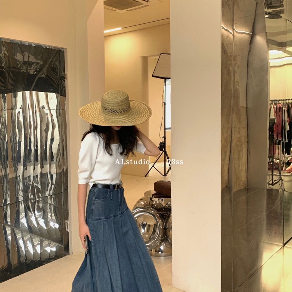 Phong Cách Hàn Quốc Kiểu Mới 2023! Chân Váy Lửng Xếp Li Lưng Cao Thoải Mái (Kèm Thắt Lưng)
